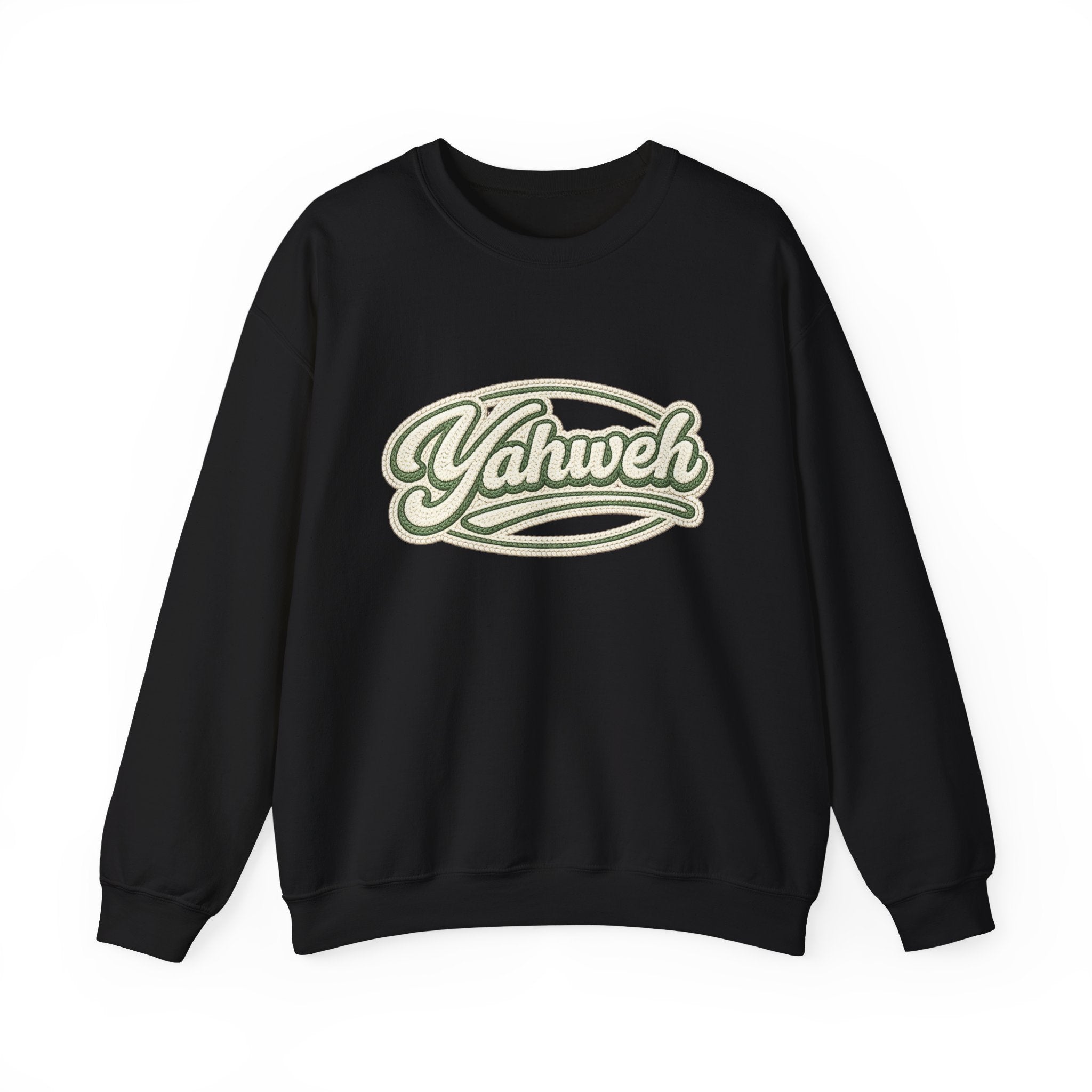 Yahweh Script Crewneck Sweatshirt — Vintage Script Religious Pullover