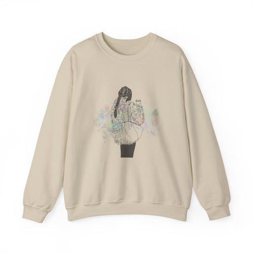 Colorful Latte Crewneck Sweatshirt Girl Illustration