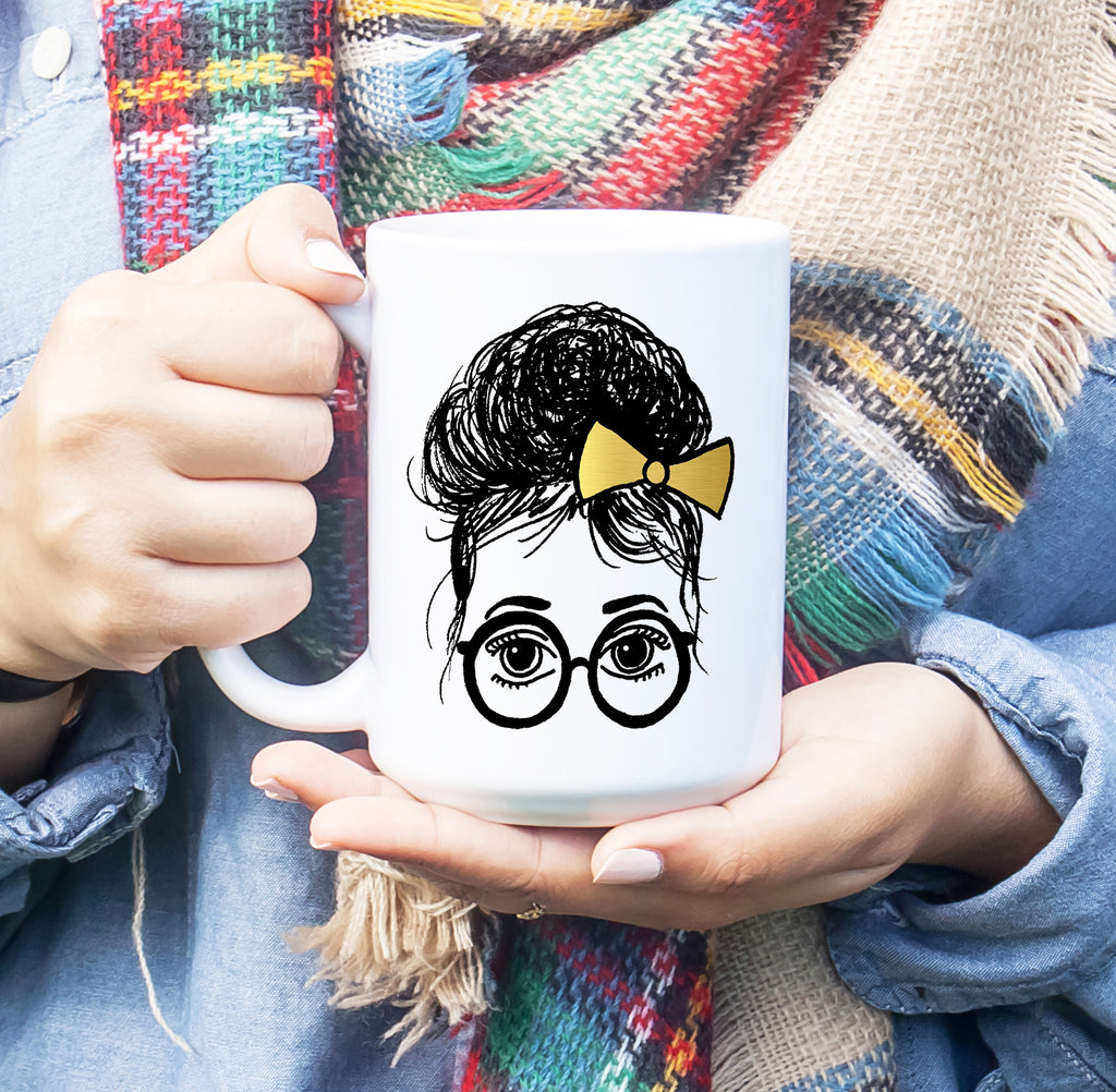 Ashley - Girls in Glasses Illustration Coffee Mug (11oz & 15oz)