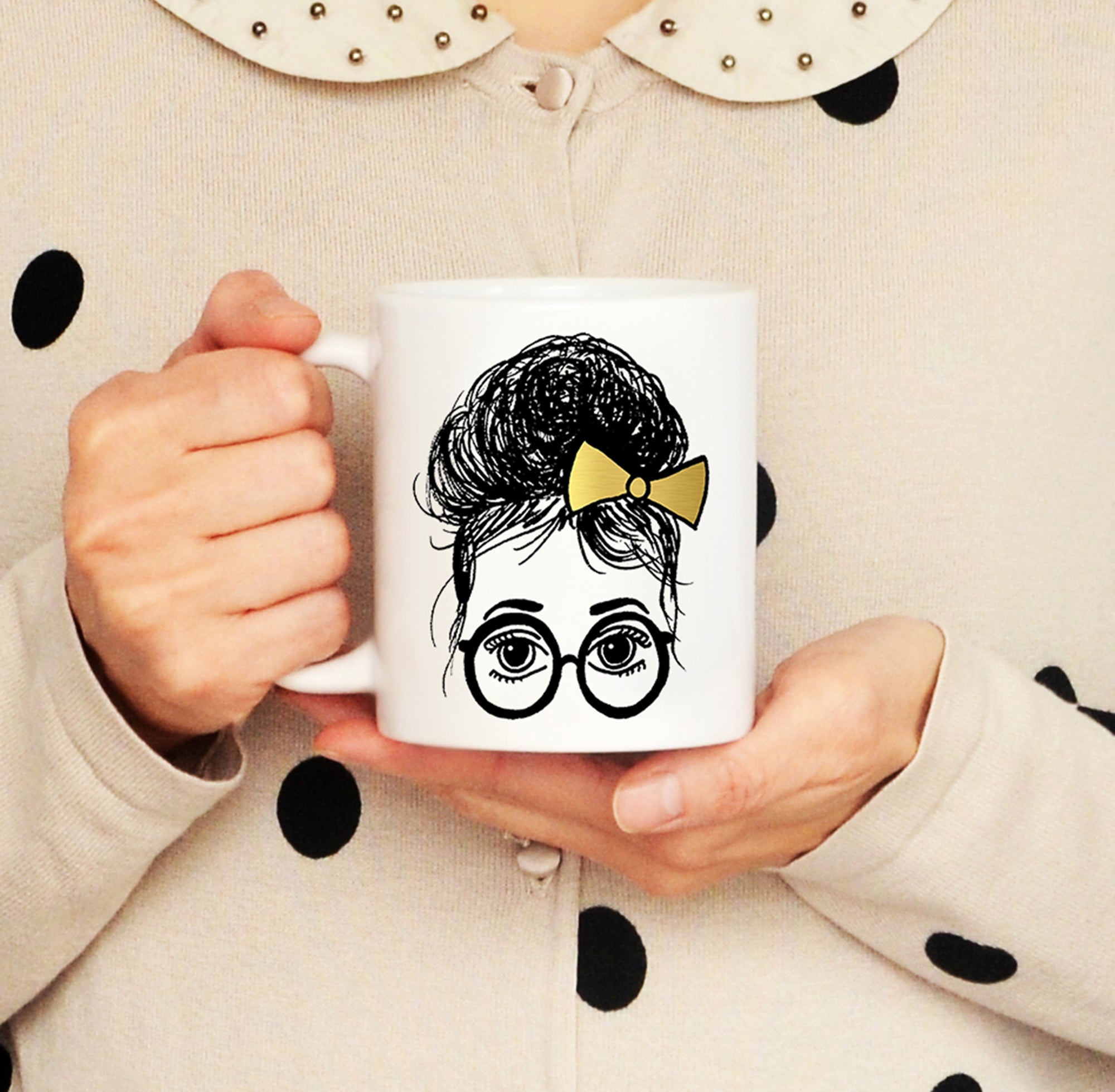 Ashley - Girls in Glasses Illustration Coffee Mug (11oz & 15oz)