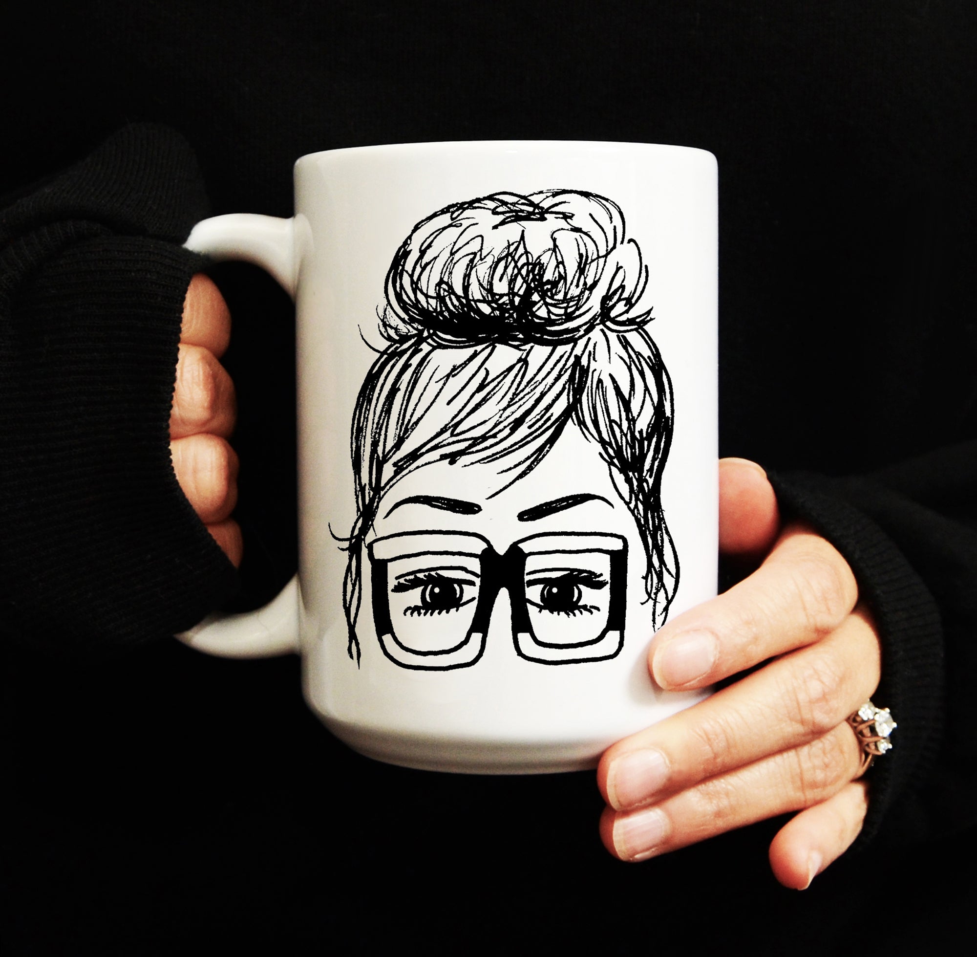 Jackie - Girls in Glasses Illustration Coffee Mug (11oz & 15oz)