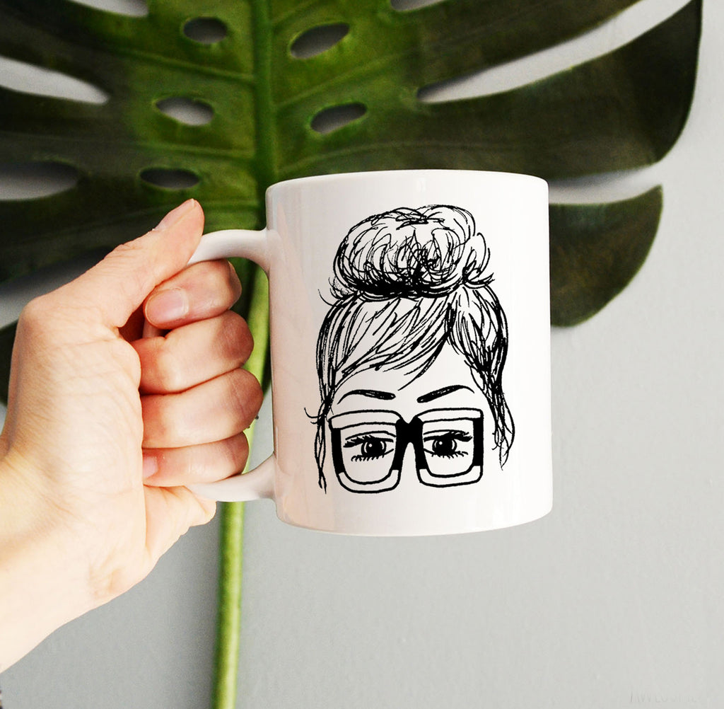 Jackie - Girls in Glasses Illustration Coffee Mug (11oz & 15oz)