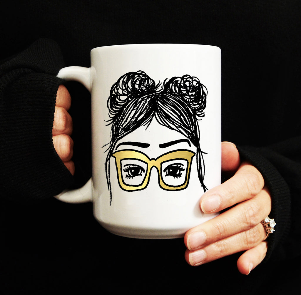 Larissa - Girls in Glasses Illustration Coffee Mug (11oz & 15oz)