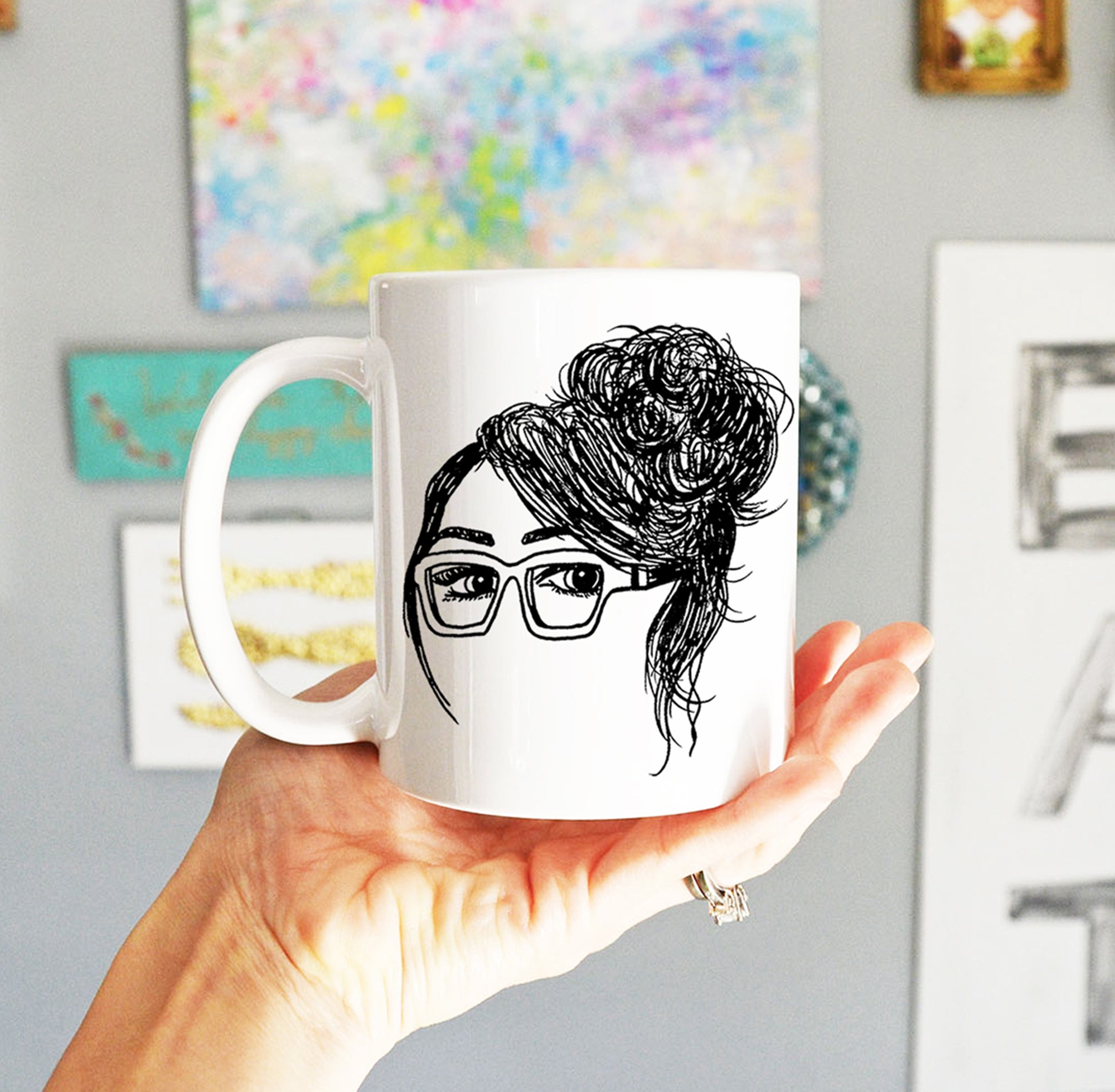 Nicole - Girls in Glasses Illustration Coffee Mug (11oz & 15oz)