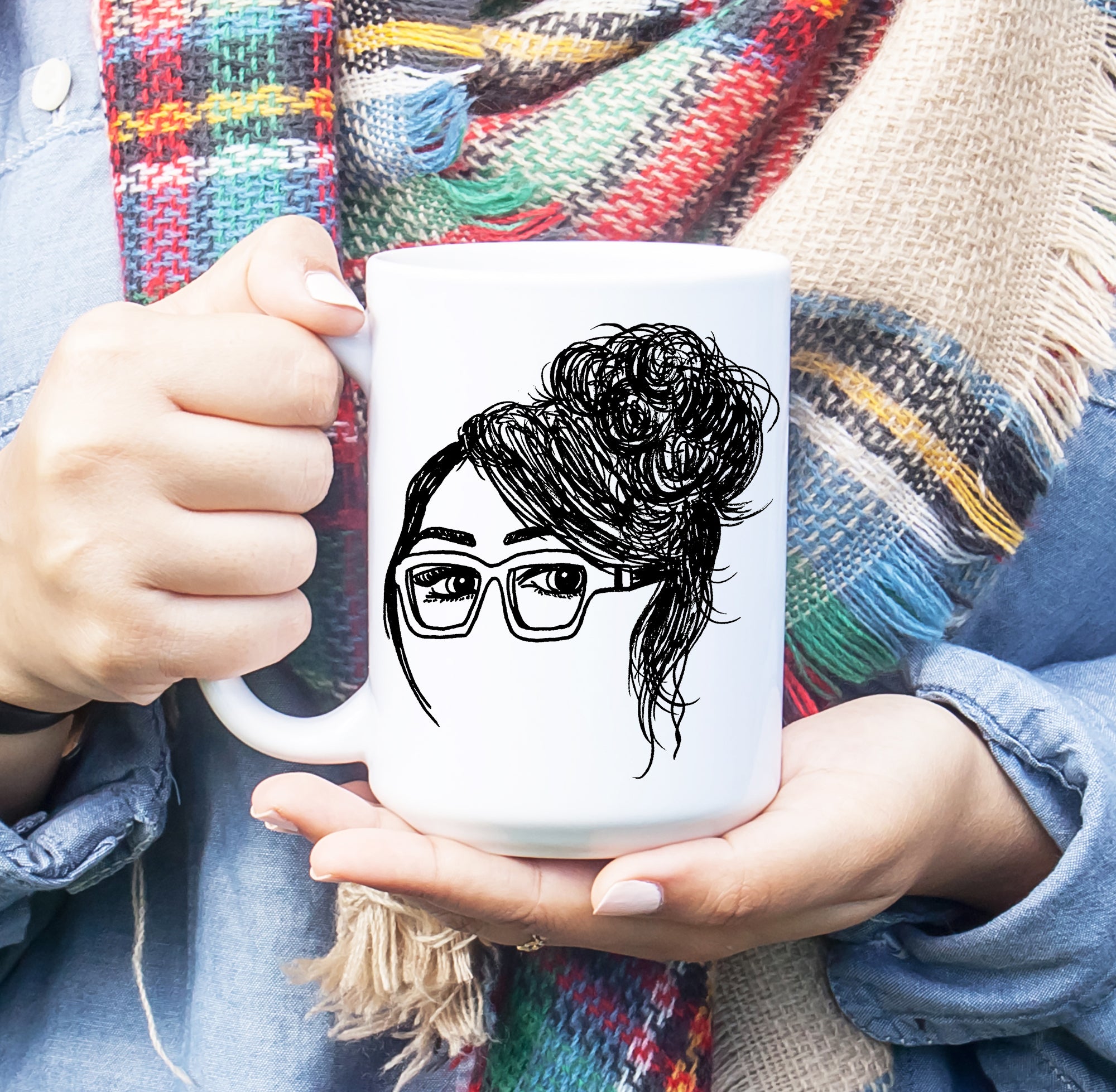 Nicole - Girls in Glasses Illustration Coffee Mug (11oz & 15oz)