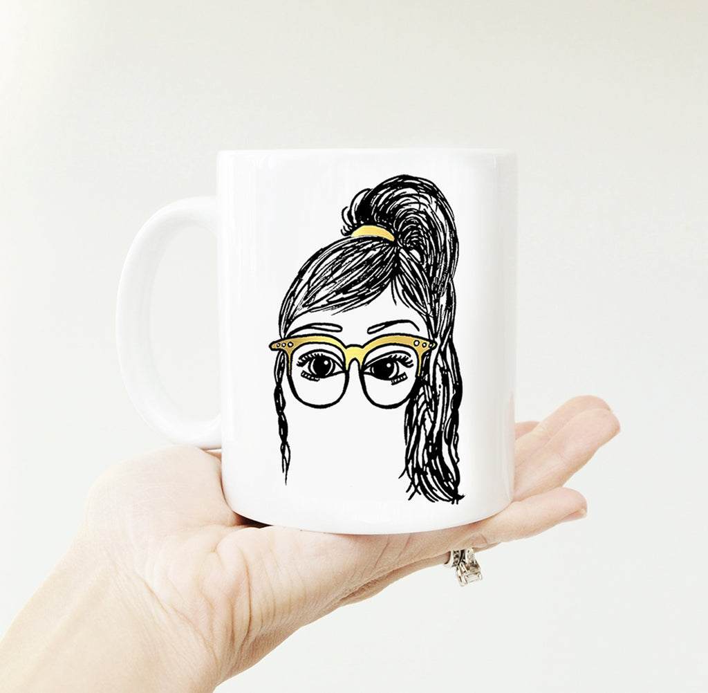 Tara - Girls in Glasses Illustration Coffee Mug (11oz & 15oz)