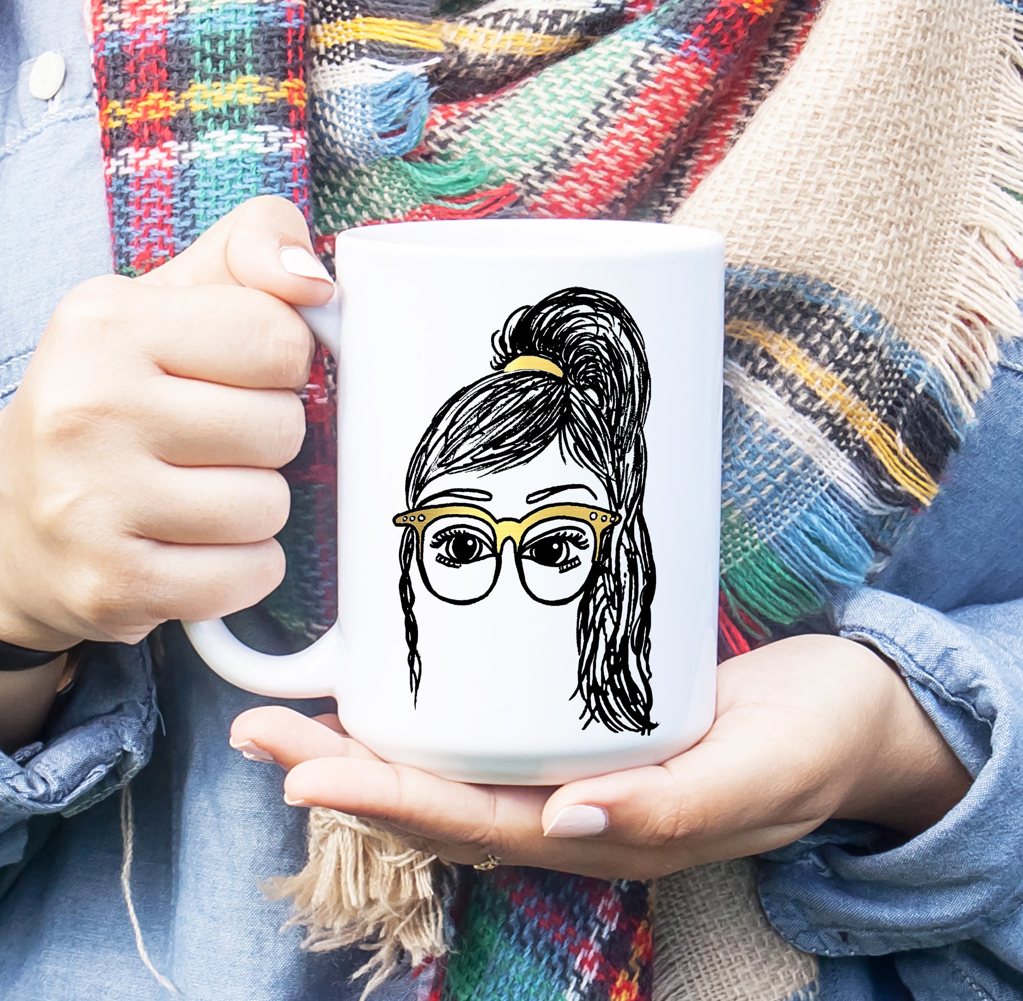 Tara - Girls in Glasses Illustration Coffee Mug (11oz & 15oz)