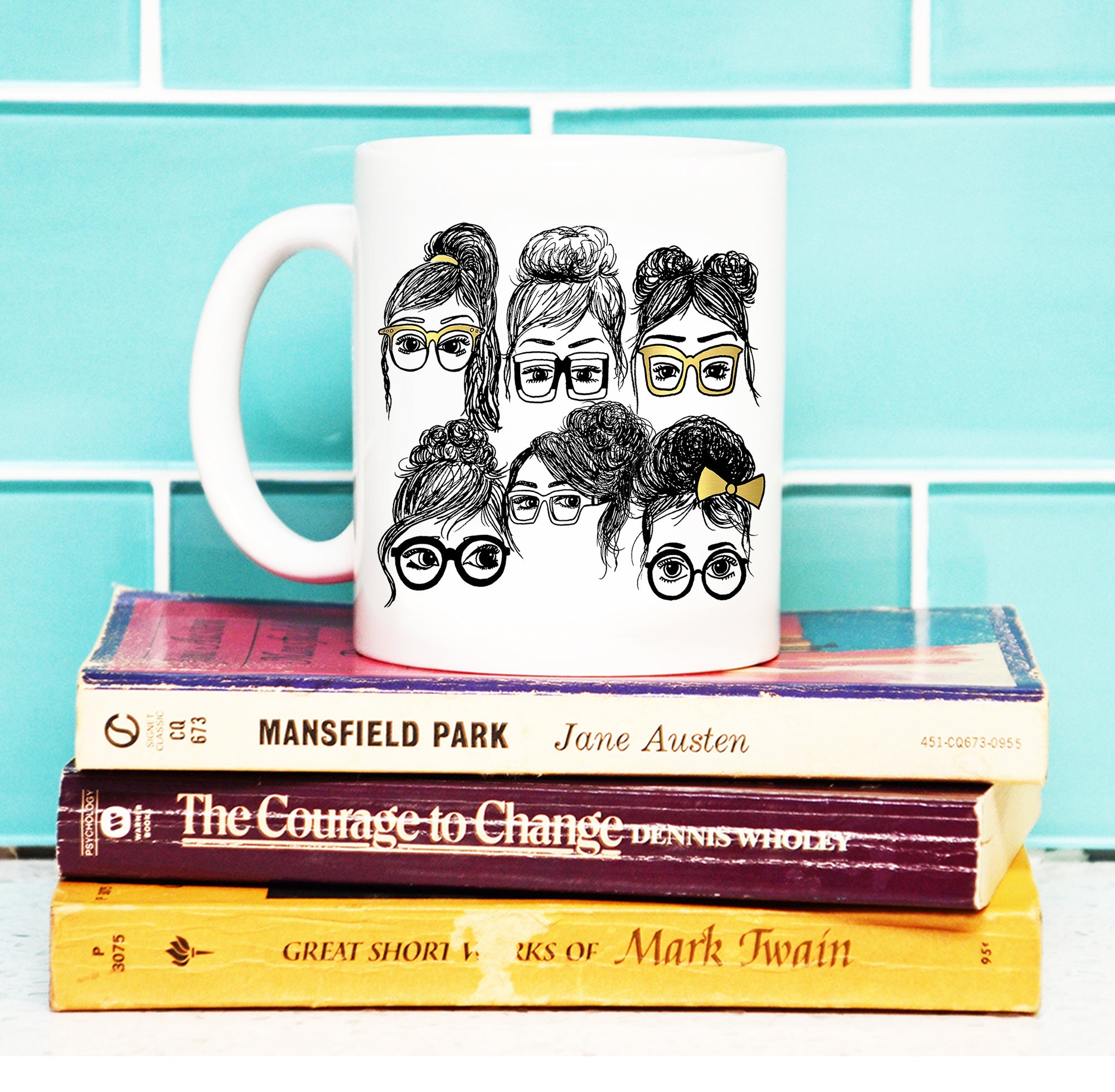 Girls in Glasses Collage Coffee Mug (11oz/15oz)