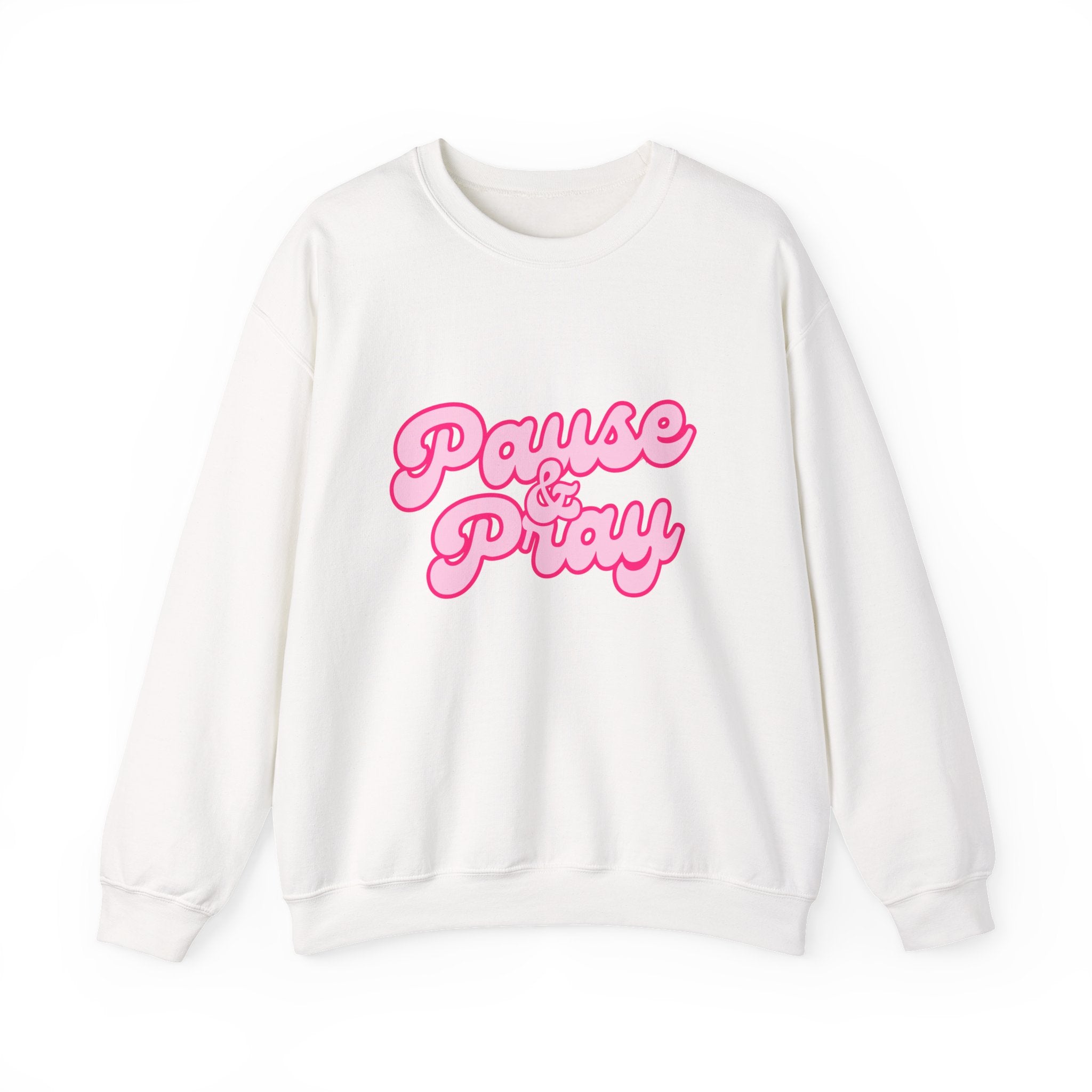 Crewneck Sweatshirt — "Pause & Pray" Christian Sweatshirt