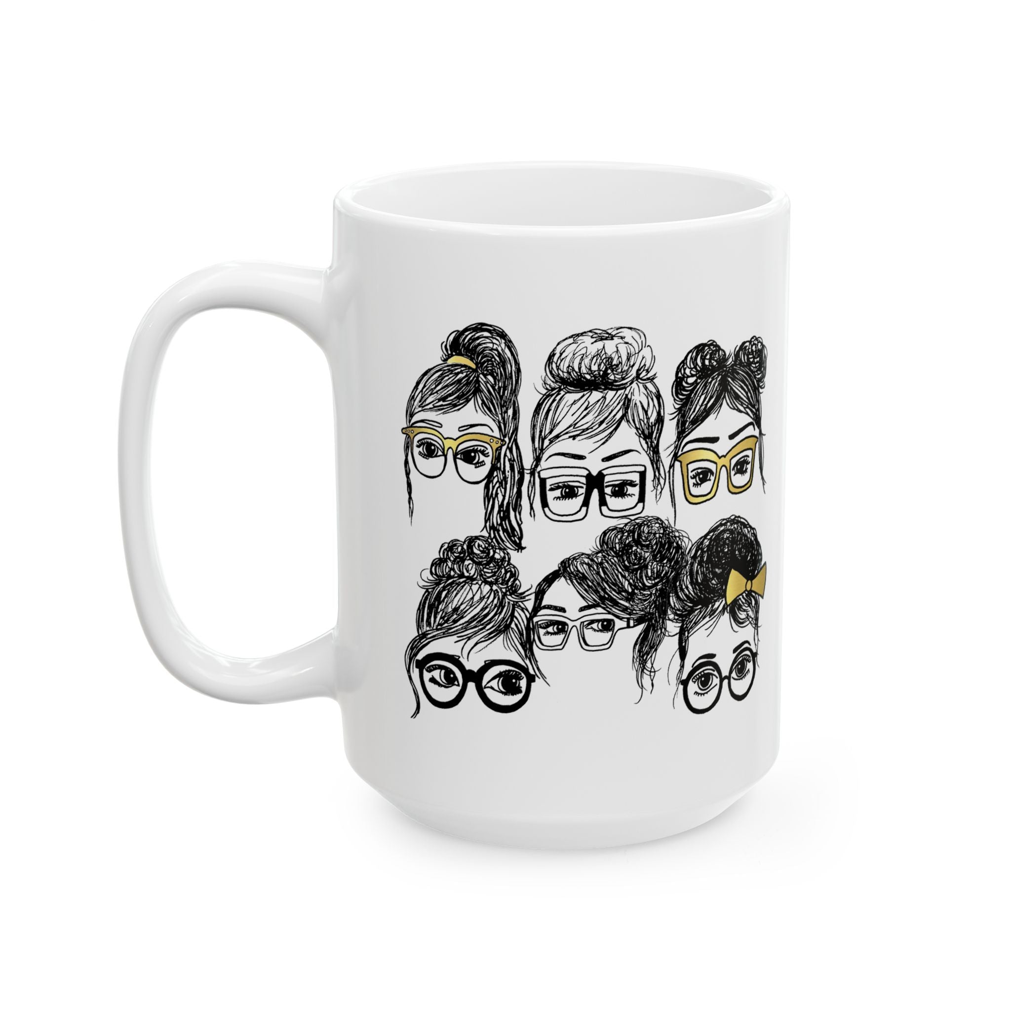 Girls in Glasses Collage Coffee Mug (11oz/15oz)