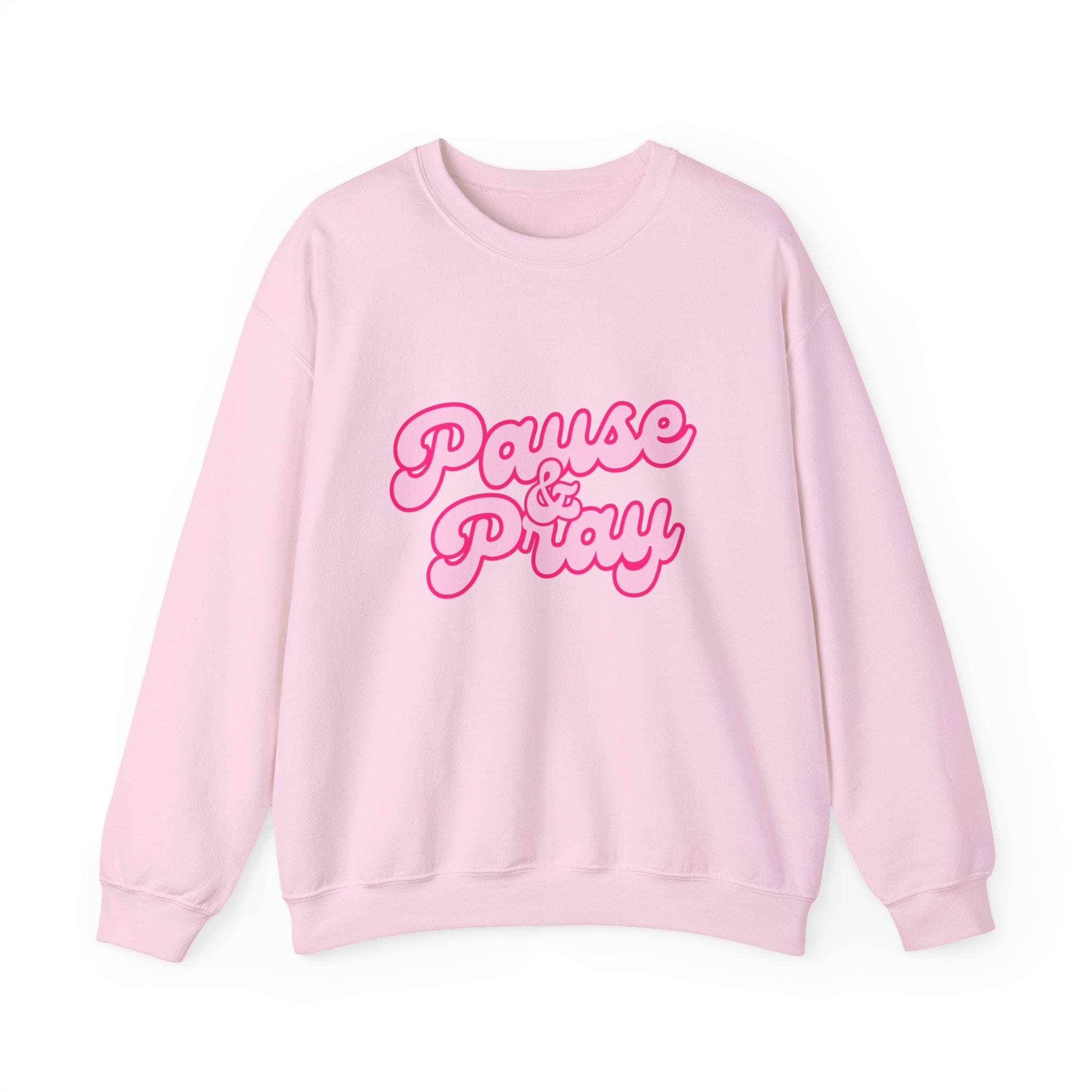 Crewneck Sweatshirt — "Pause & Pray" Christian Sweatshirt