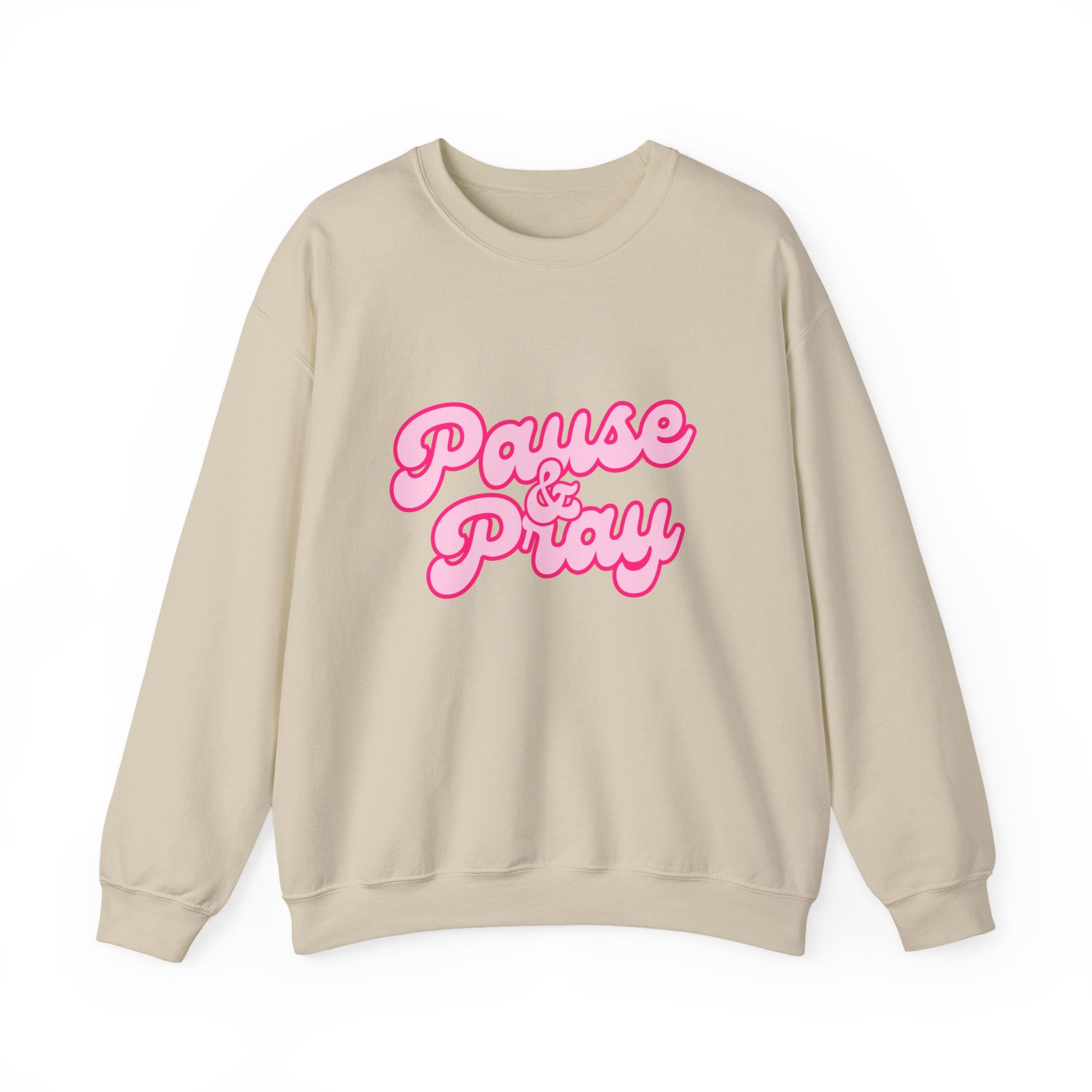 Crewneck Sweatshirt — "Pause & Pray" Christian Sweatshirt