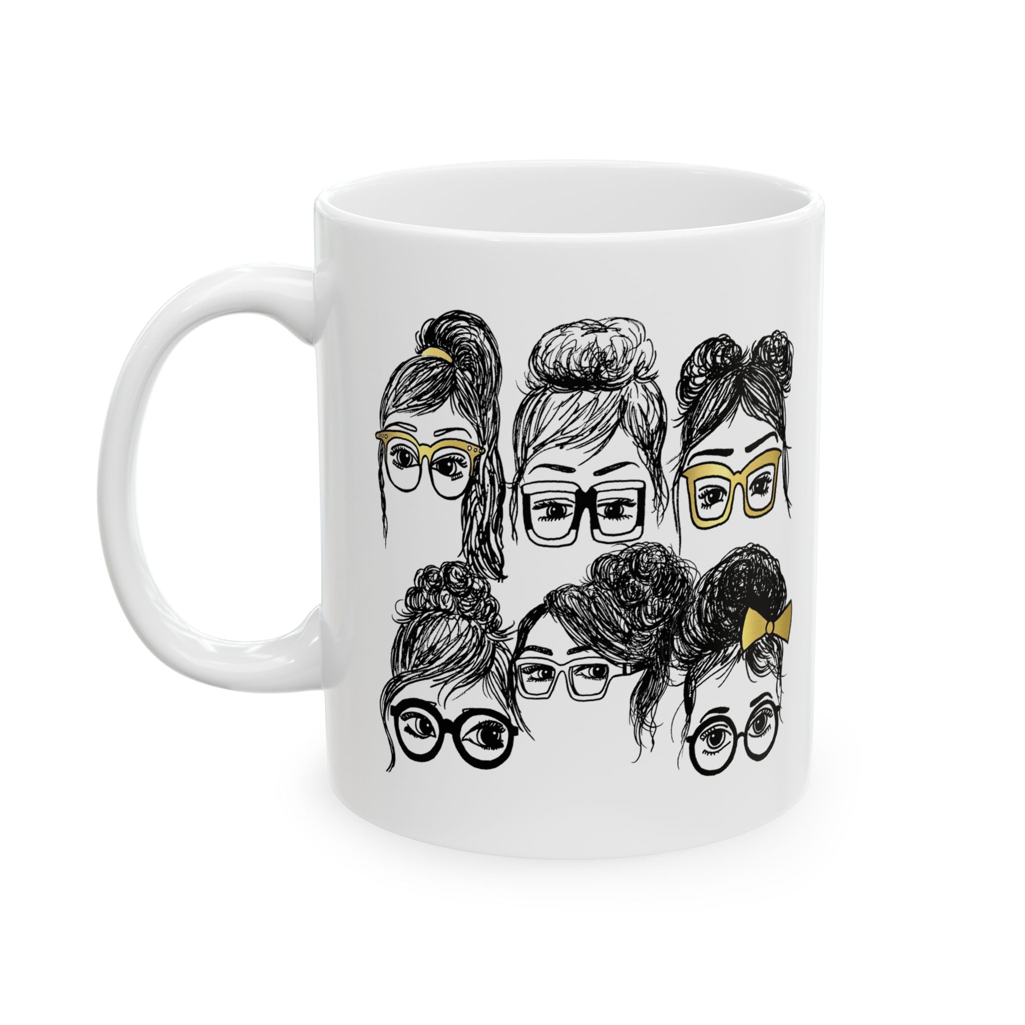 Girls in Glasses Collage Coffee Mug (11oz/15oz)